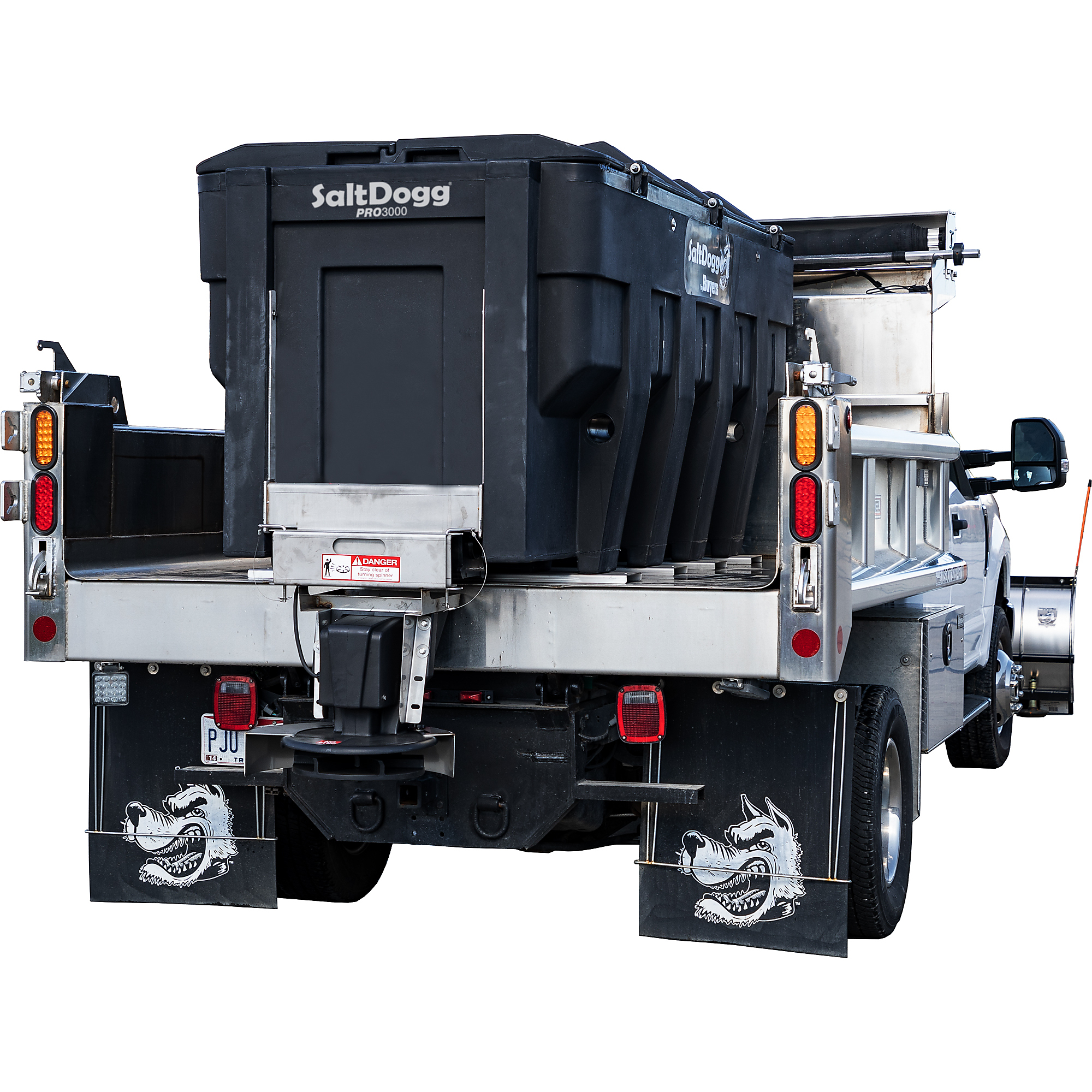 Buyers Salt Dogg SaltDogg, 3 yd Electric Truck Bed Rock Salt Broadcast Spreader w Auger, Max. Spread Width 30 ft, Model# PRO3000